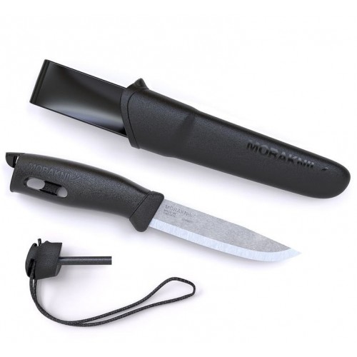 Нож MORAKNIV COMPANION SPARK BLACK (паракорд + огниво в компл.)